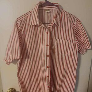 Woman's Boca bay red and white strip blouse Medium